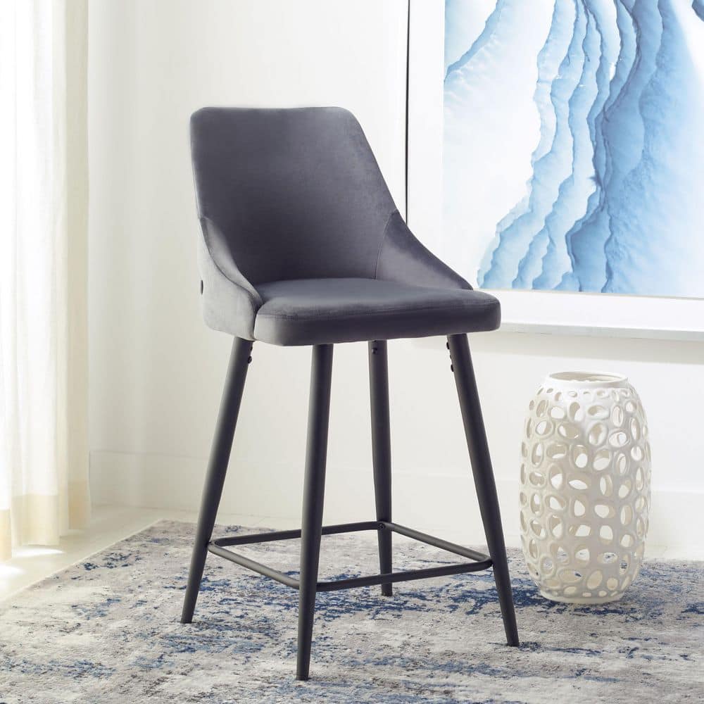 Kelsey 36.6 in. H Shale/Black Wood Bar Stool price history on PriceWatchPro