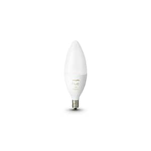 White Ambiance E12 LED 40W Equivalent Dimmable Decorative Candle Smart Wireless Light Bulb