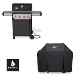 Spirit E-425 4-Burner Natural Gas Grill in Black with Sear Zone and Grill Cover