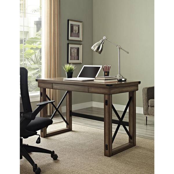 Altra Furniture Wildwood Rustic Gray Desk with Storage