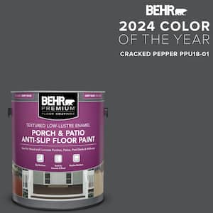 1 gal. #PPU18-01 Cracked Pepper Textured Low-Lustre Enamel Interior/Exterior Porch and Patio Anti-Slip Floor Paint
