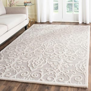 Whetstone Grey 4 ft. x 6 ft. Floral Area Rug