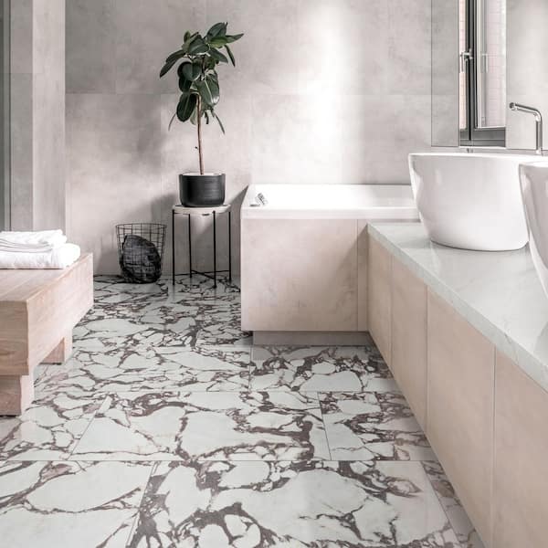 MSI Calacatta Viola 24 in. x 48 in. Polished Porcelain Marble Look