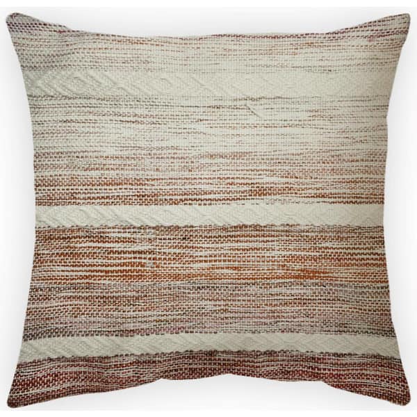 Unbranded 18 in. x 18 in. Woven Outdoor Multi-Stripe Recyled Polyester Throw Pillow