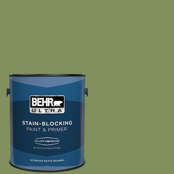 BEHR ULTRA 1 gal. #PPU10-03 Green Energy Extra Durable Satin Enamel Interior Paint & Primer