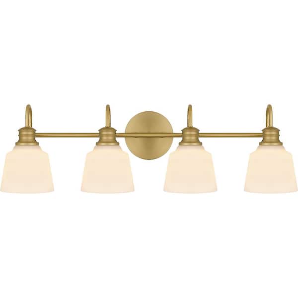 Quoizel Hinton 30.5 in. 4 Light Aged Brass Vanity Light
