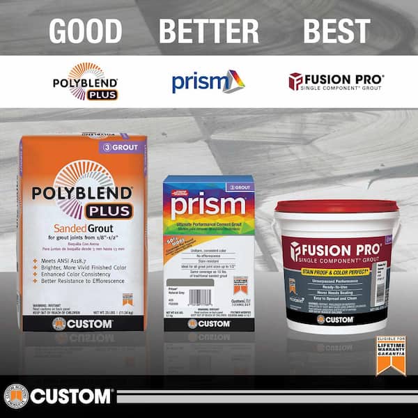 Custom Building Products Polyblend Plus #542 Graystone 25 lb. Sanded Grout