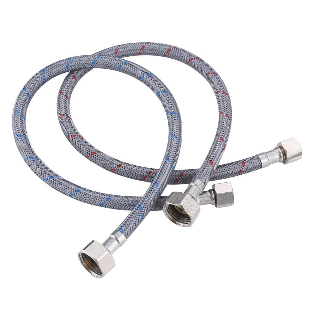 16-Inch Gray Braided Nylon Faucet Supply Line