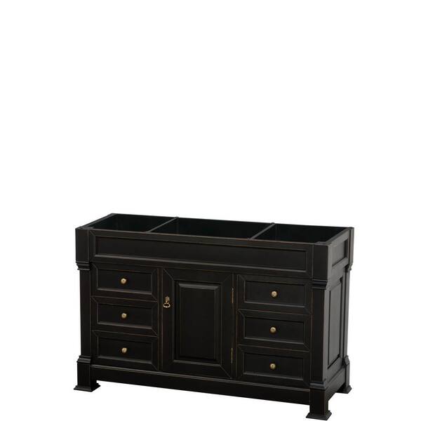 Wyndham Collection Andover 55 in. W x 22.25 in. D Bath Vanity Cabinet Only in Black