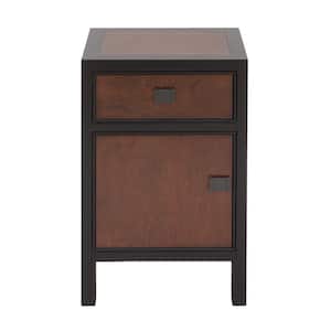 16 in. W Dark Brown Wood Contemporary Cabinet