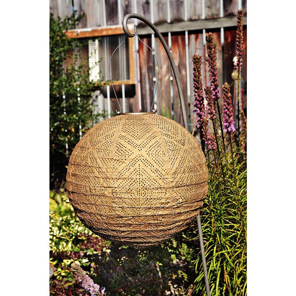 Soji Stella Bronze Solar Lantern 12" with Metallic Finish
