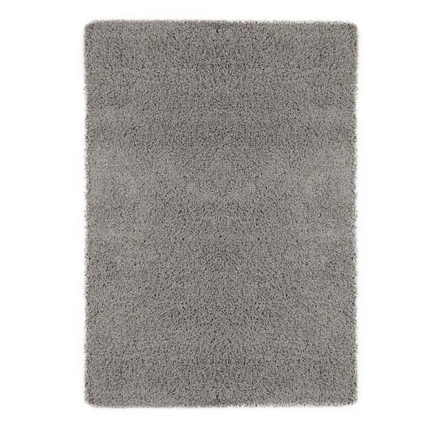 Ottomanson Contemporary Solid Gray 7 ft. x 9 ft. Shag Area Rug