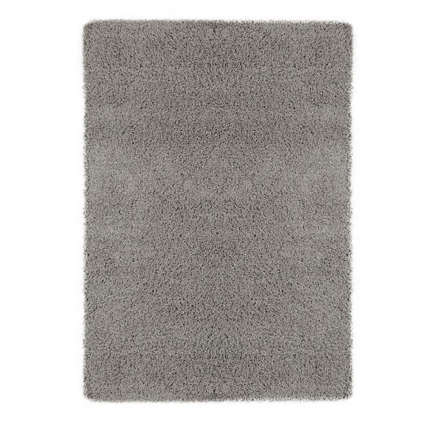 Ottomanson Contemporary Solid Grey 8 ft. x 10 ft. Shag Area Rug