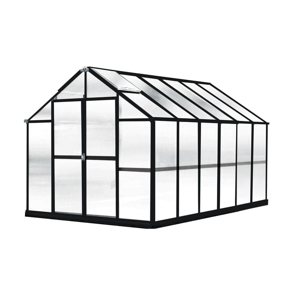 Mont 8 ft. x 12 ft. Black Aluminum Growers Edition Greenhouse