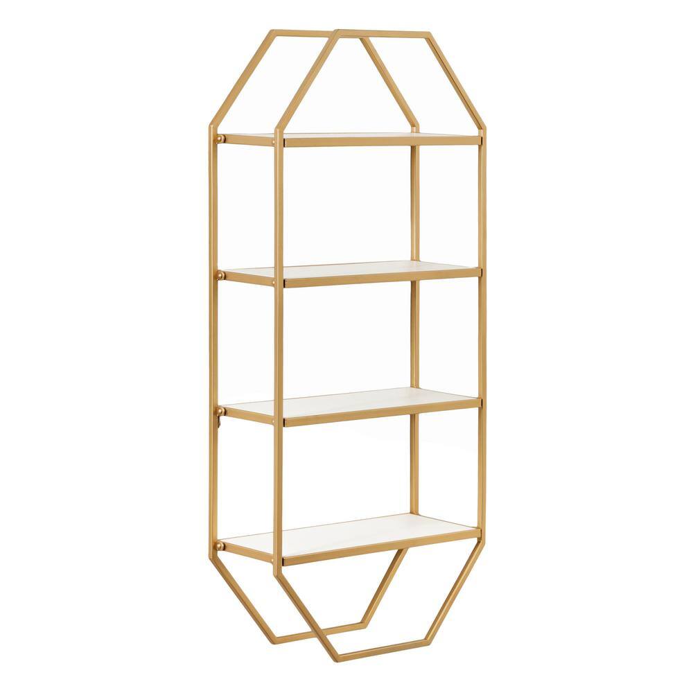 Kate and Laurel Adela 41.00 in. x 18.25 in. White Wood Floating