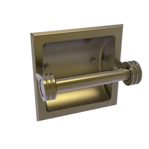 Continental Recessed Toilet Tissue Holder with Dotted Accents in Antique Brass