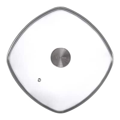 10 in. Glass Lid with Stainless Steel Knob for Grill Pan