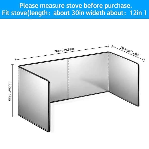 4 Sided Stainless Steel Splatter Guard with Fine Mesh, Oil Splash, Anti Splatter for Kitchen, Frying, Stove Top (1-Pack)