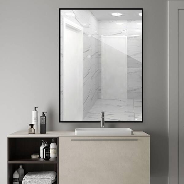 Zalia Bathroom Shelf Mirror, Modern Industrial