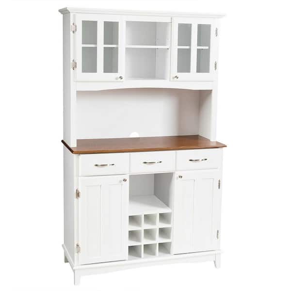Costway White Buffet with Butch and Wine Rack