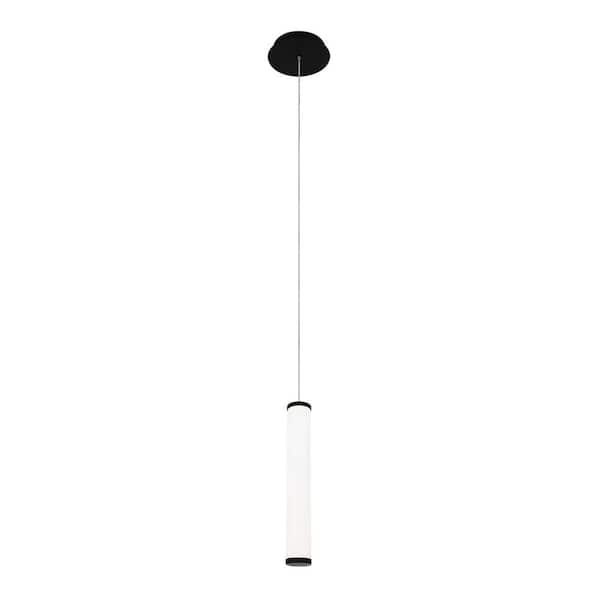 WAC Lighting Flare 13 in. 95-Watt Equivalent Integrated LED Black Pendant with Acrylic Shade