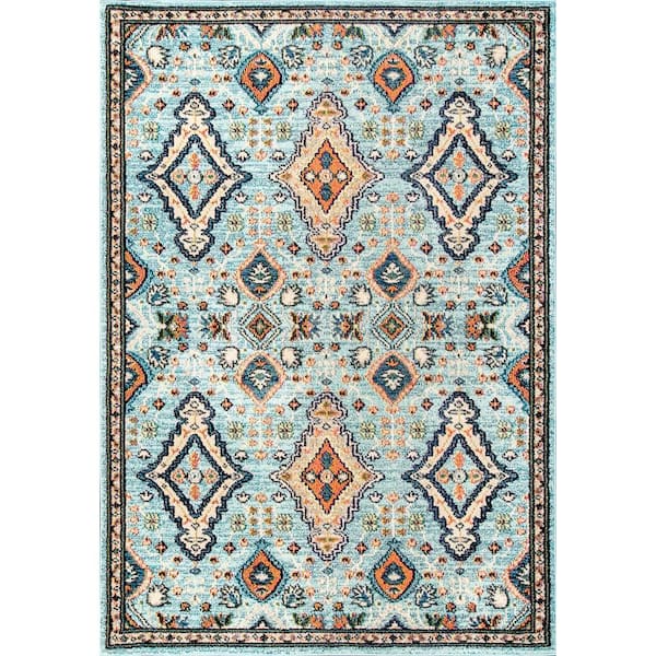 nuLOOM Elayne Diamond Green 8 ft. x 11 ft. Area Rug