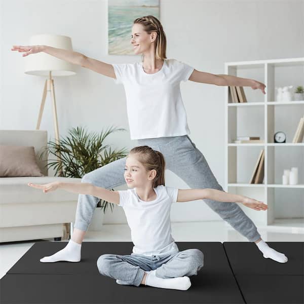 Black 24 in. W x 72 in. L x 2 in. T Foam Gym Flooring Mat (12 sq. ft.)