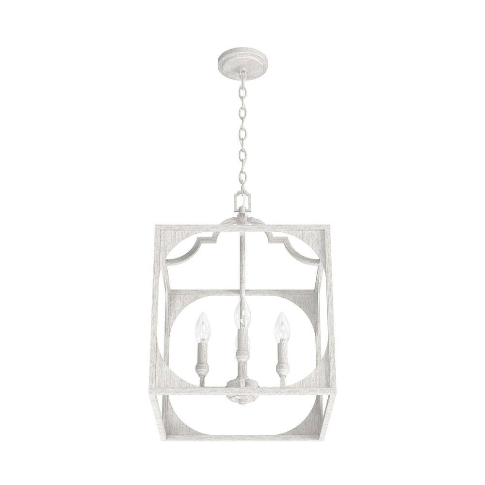 Highland Hill Distressed White Aluminum 4-Light LED Pendant