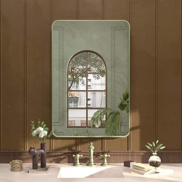 Hermitage Bath Cosy 24 in. W x 36 in. H Rectangular Framed Wall Bathroom Vanity Mirror in matte Green