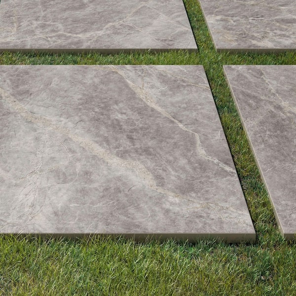 Corso Italia Impero Tuscan Gray 24 in. x 24 in. x 0.75 in. Marble Look Porcelain Paver (Case of 2)