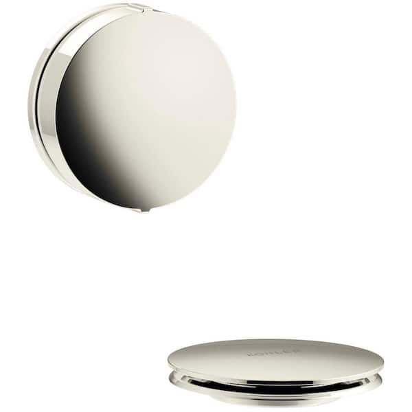 KOHLER PureFlo Contemporary Rotary Turn Bath Drain Trim, Vibrant Polished Nickel