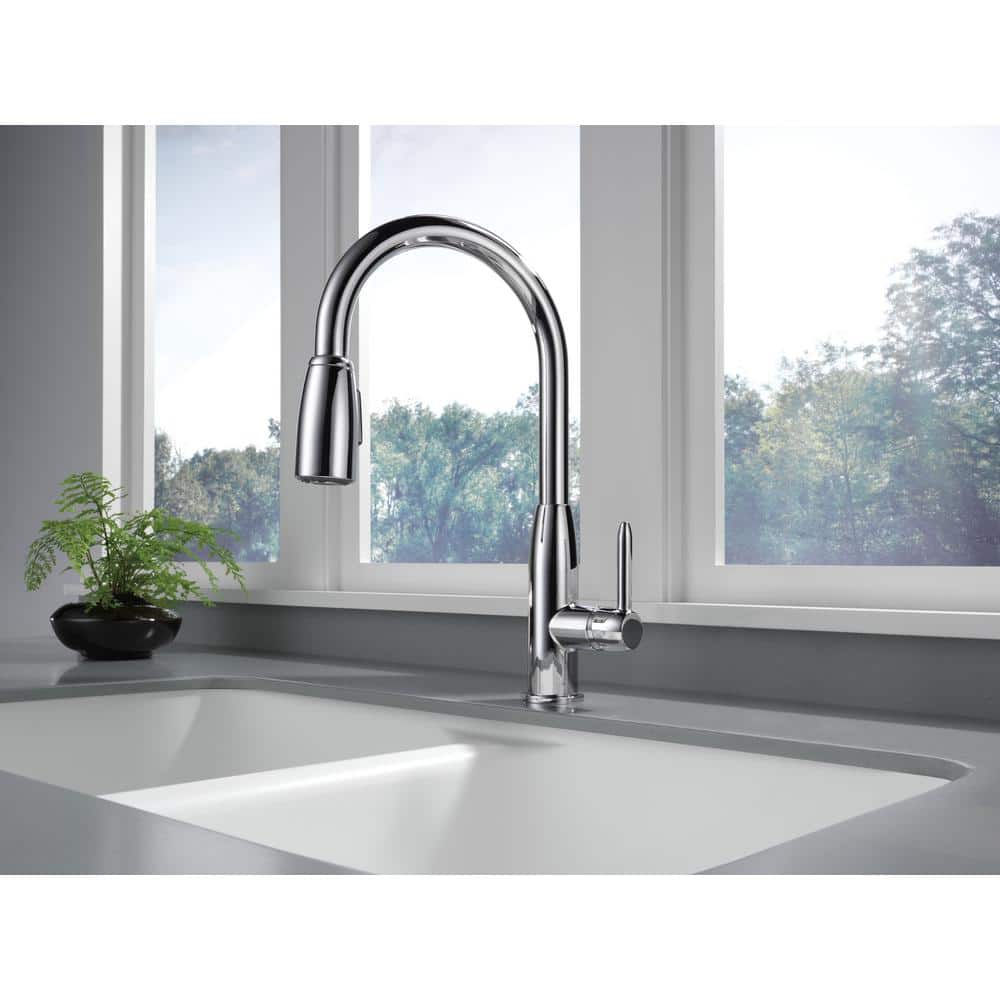 Core Polished Chrome Pull-Down Kitchen Faucet with Spray