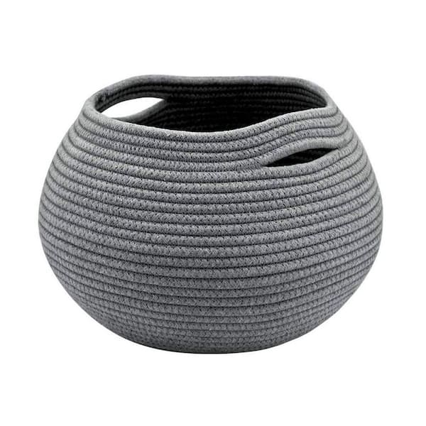 Unbranded Gray 10 in. x 8.3 in. Cotton Decorative Basket Set of 2