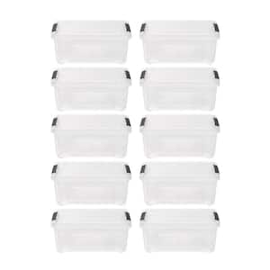 12 qt. Stack and Pull Clear Storage Box, Clear, Pack of 10