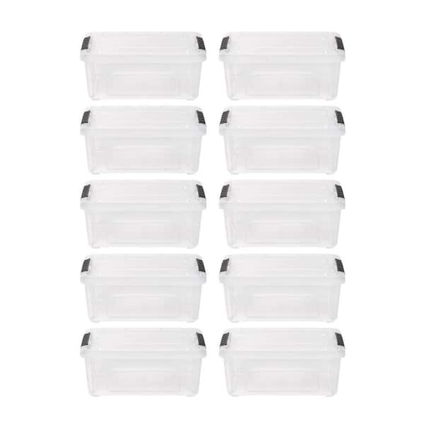 IRIS USA 6 Pack 12qt Clear View Plastic Storage Bin with Lid and