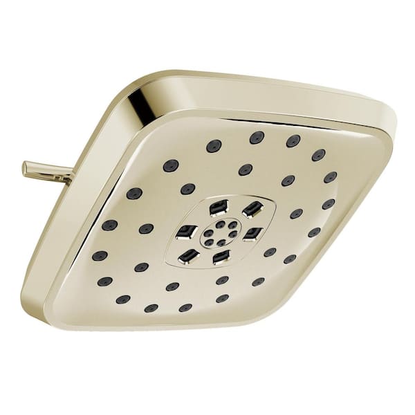 Delta 4-Spray Patterns 1.75 GPM 7.69 in. Wall Mount Fixed Shower Head with H2Okinetic in Lumicoat Polished Nickel