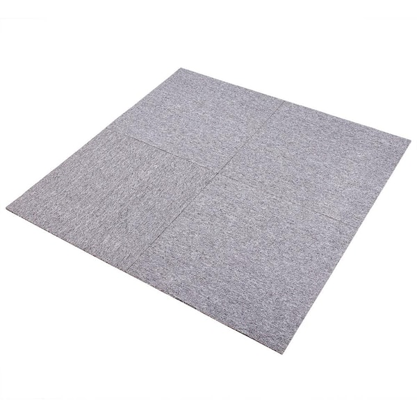 Wellco Colight - Light - Gray Residential 19.7 x 19.7 in. Grip Strip Carpet Tile Square (26.8 sq. ft.)