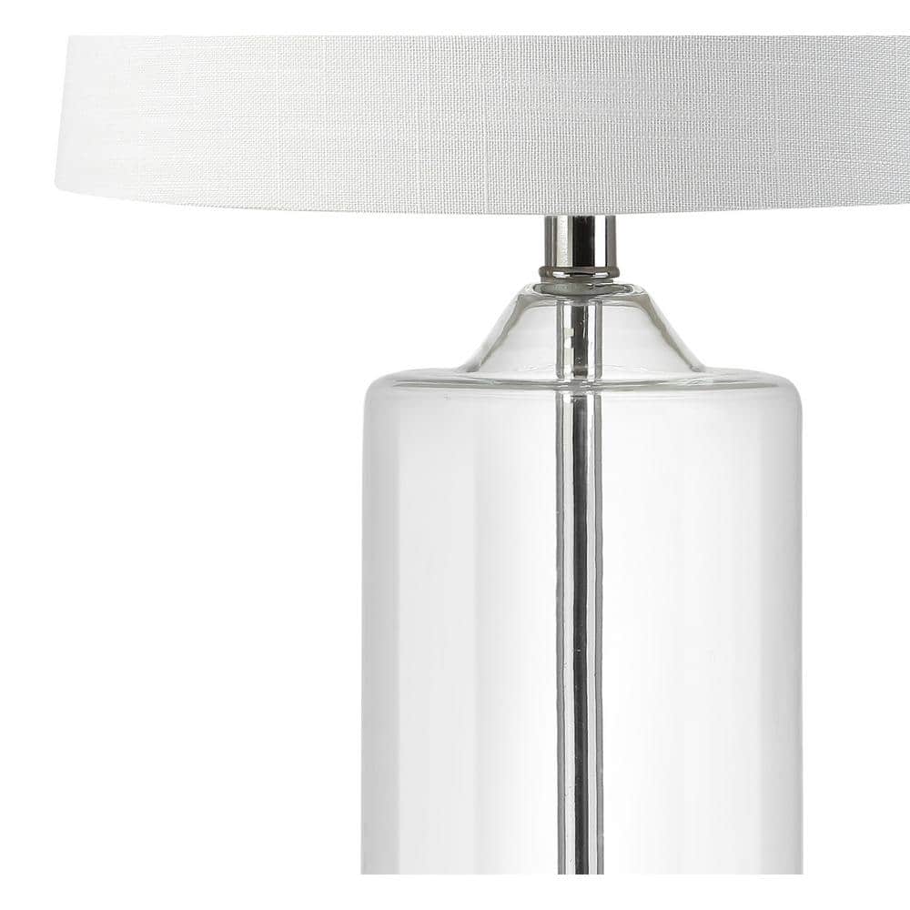 Walsh 25" Clear Glass Table Lamp with Chrome Accents