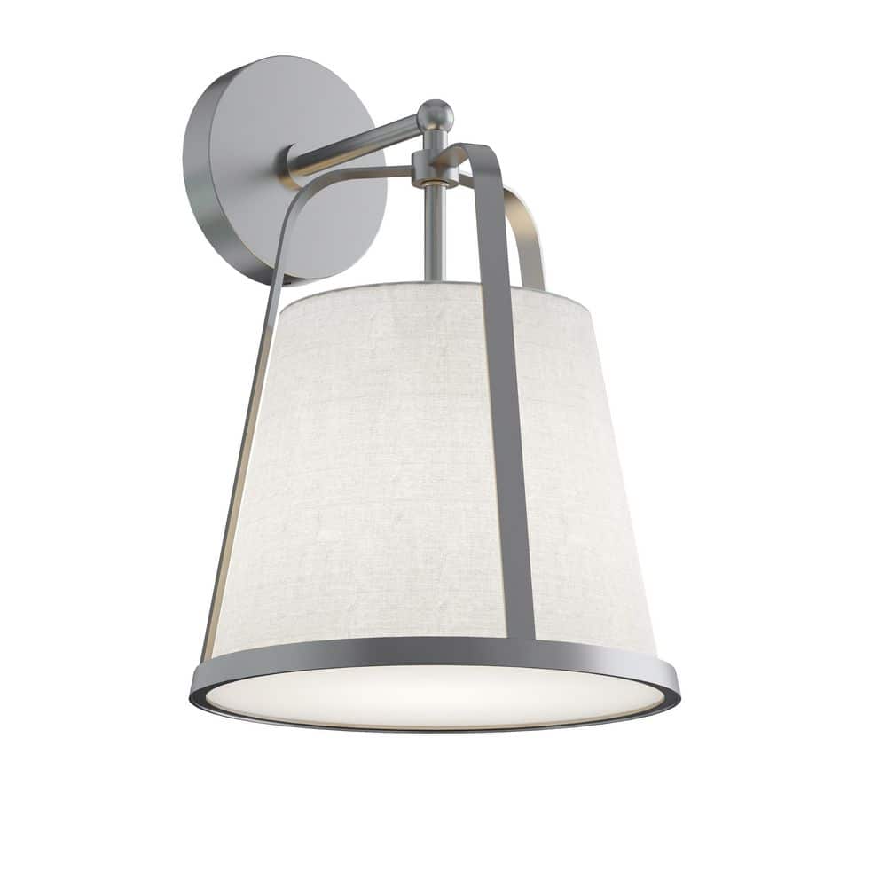 Lizzette 1-Light Satin Nickel Wall Sconce with White Metal Shade price history on PriceWatchPro