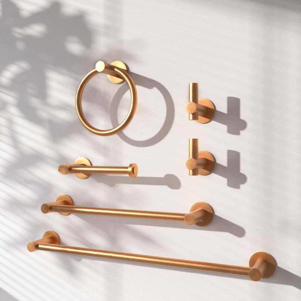 Gold Stainless Steel 6-Piece Bathroom Hardware Set