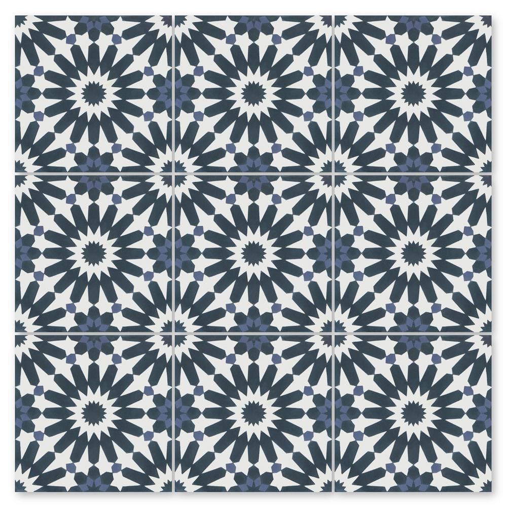 Tangier Petite Blues 8 in. x 8 in. Cement Handmade Floor and Wall Tile (Box of 8/3.45 sq. ft. ) price history on PriceWatchPro