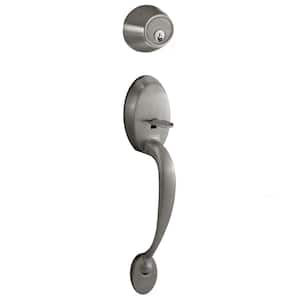 Satin Nickel Keyless Entry Deadbolt and Handleset Door Lock with Electronic Digital Keypad