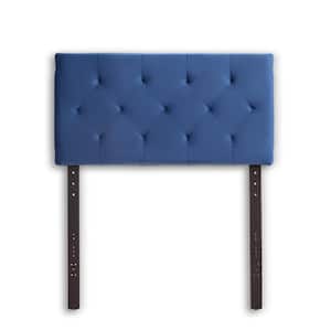 Jane Adjustable Blue Navy Velvet Upholstered Twin Headboard