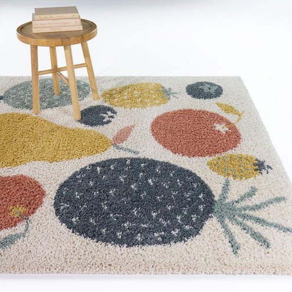 Pomelo Yellow 4 ft. x 6 ft. Fruit Area Rug