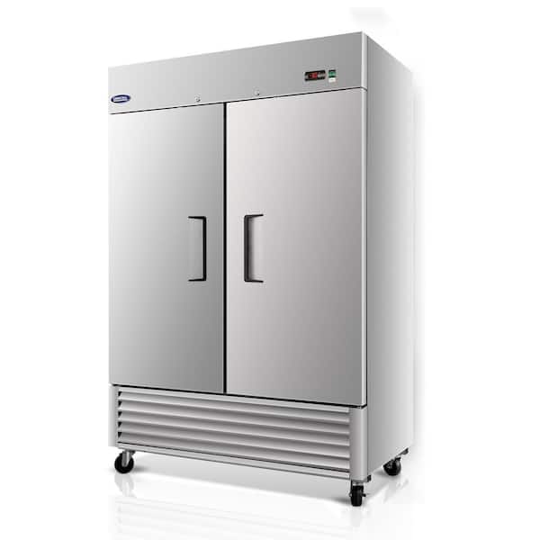 54 in. 49 cu. ft. Auto/Cycle Defrost Commercial Reach-In Upright Freezer in Stainless Steel with 2-Solid Door
