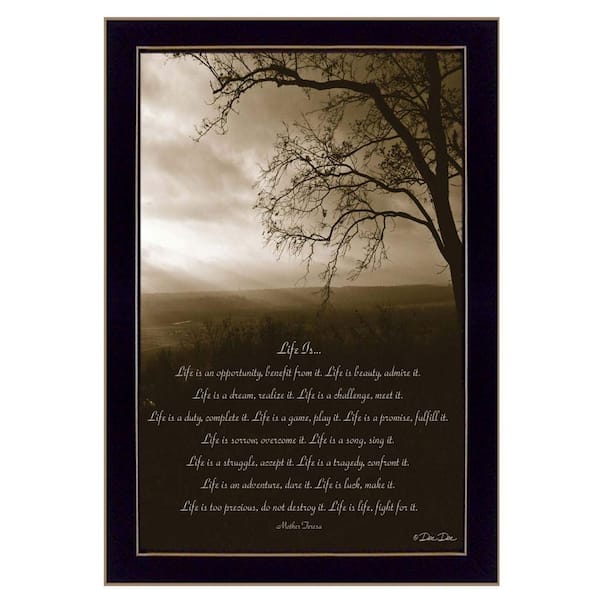 HomeRoots Life Is by Unknown 1 Piece Framed Graphic Print Typography Art Print 10 in. x 14 in. .