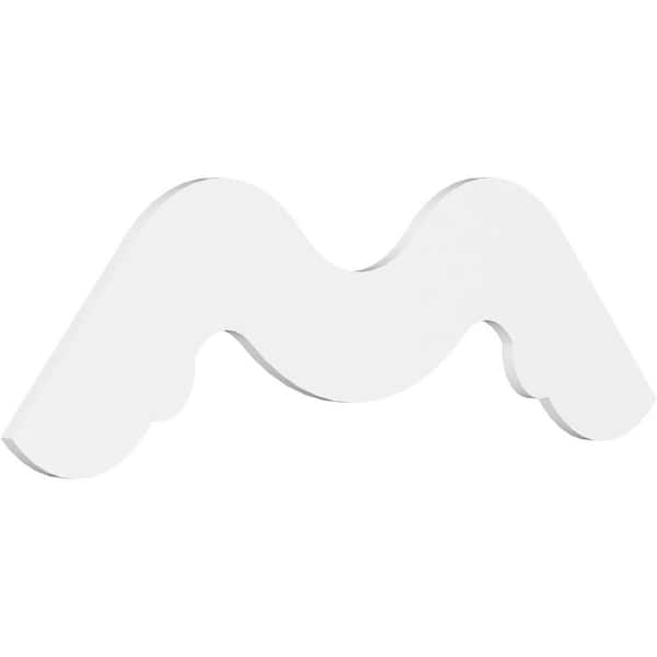 Ekena Millwork Pitch Midway 1 in. x 60 in. x 37.5 in. (14/12) Architectural Grade PVC Gable Pediment Moulding