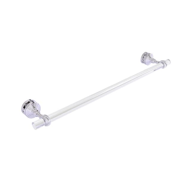 Pacific Grove Collection 24 in. Over-the-Door Single Towel Bar in Polished Chrome with Twisted Accents