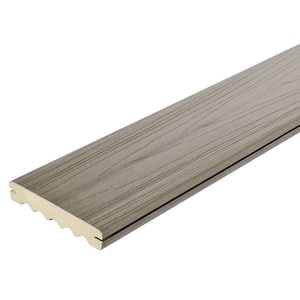 ArmorGuard 1 in. x 5-1/4 in. x 1 ft. Seaside Gray Grooved Edge Capped Composite Decking Board Sample