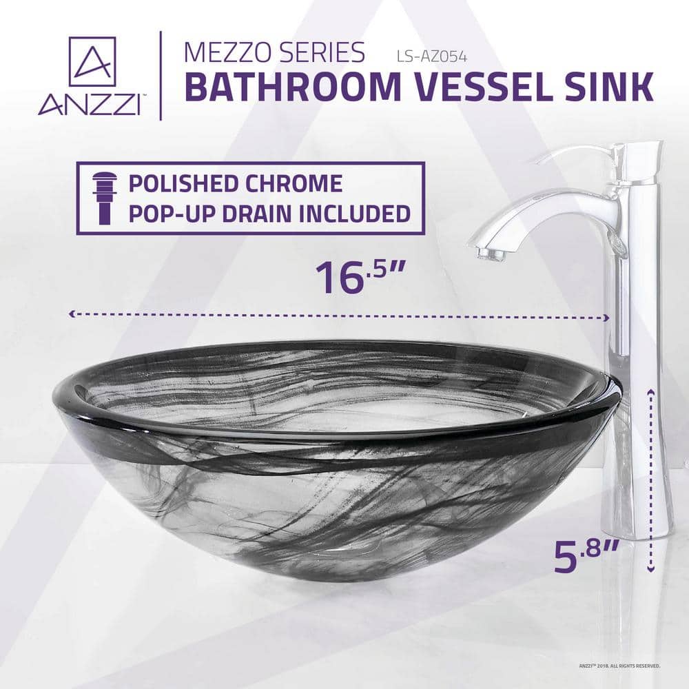Smoky Green Tempered Glass Circular Vessel Sink